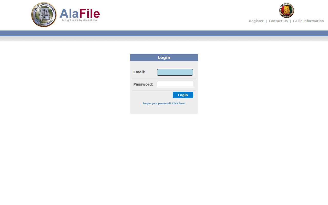 Crenshaw County Circuit Clerk AlaFile e-filing portal