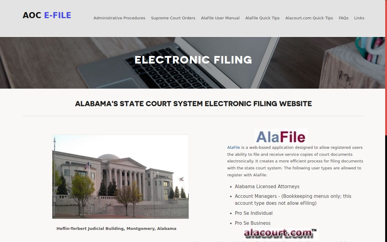 Crenshaw County Circuit Clerk Alabama e-filing information