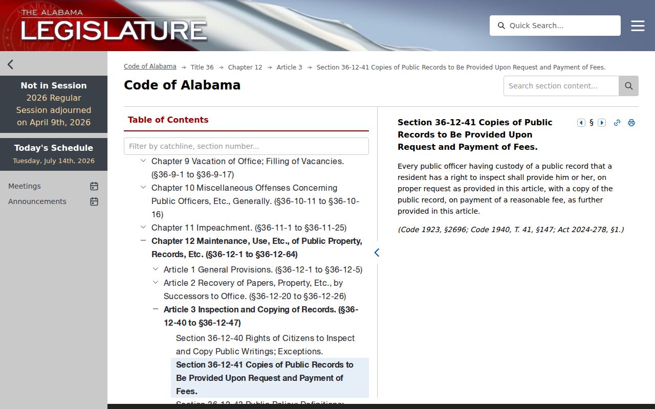 Crenshaw County Circuit Clerk certified copy statute