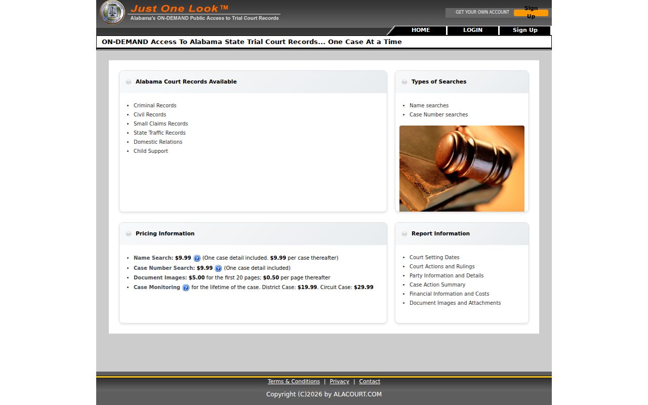Crenshaw County court records Alacourt ACCESS search portal