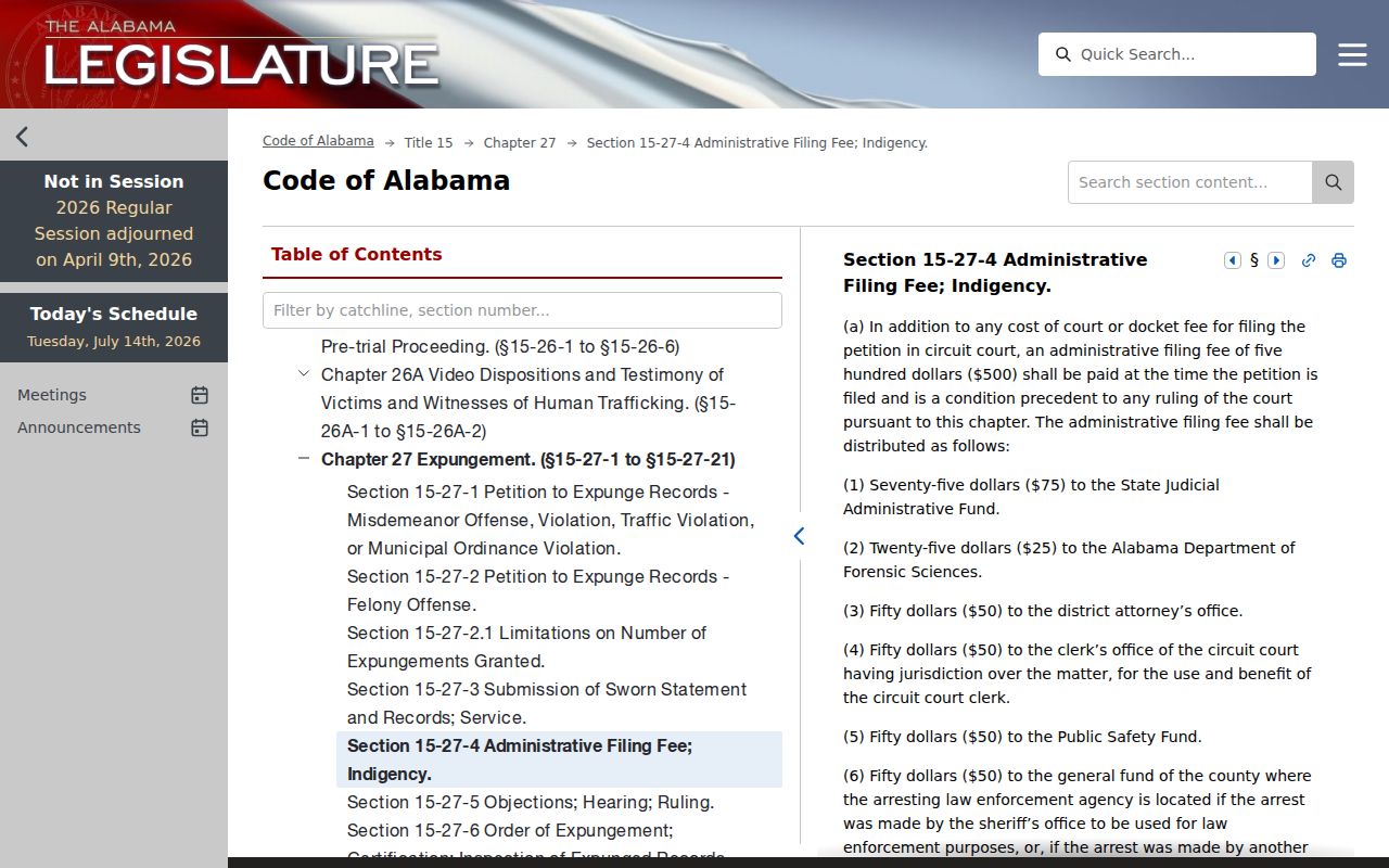 Crenshaw County criminal court records Alabama expungement petition procedure