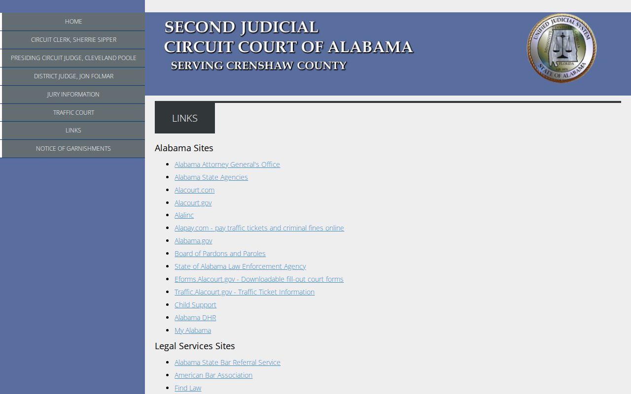 Crenshaw County court records official court resource links