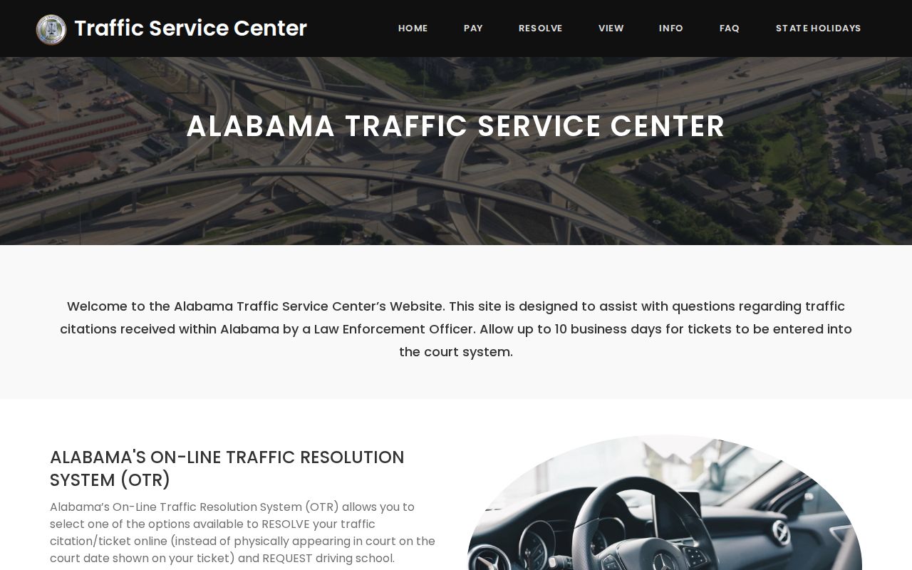 Crenshaw County traffic court records and Alabama Traffic Service Center